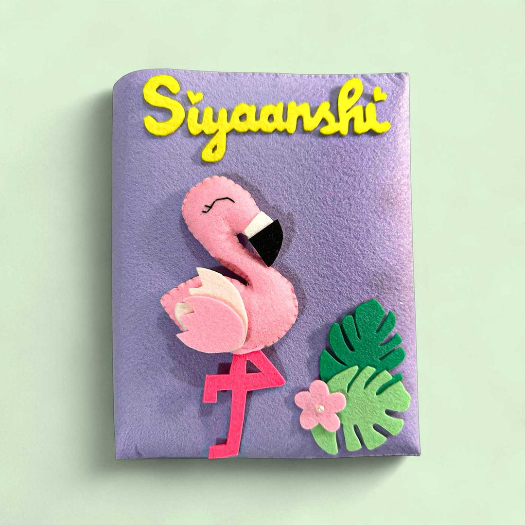 Personalized 3D Flamingo Theme Felt Photo Album For Kids