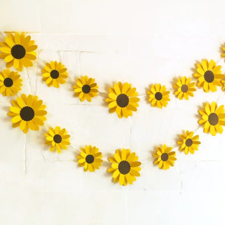 Yellow Sunflower Design Paper Bunting