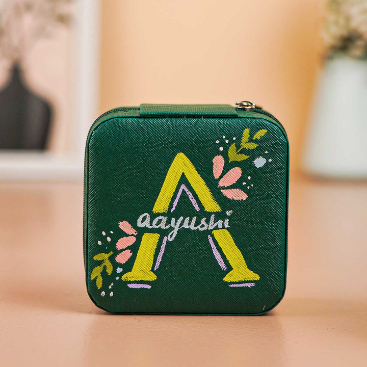 Personalized Handmade Floral Theme Leather Jewellery Box