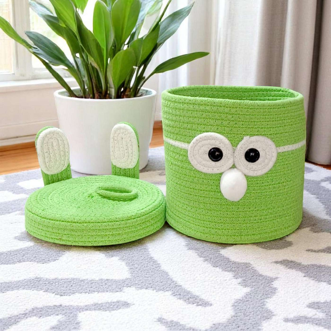 Bunny Coil Basketry Handmade Cotton Rope Basket For Kids