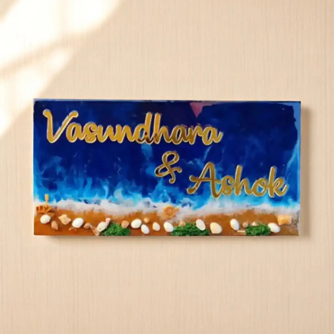 Personalized Ocean Theme Resin Name Plate