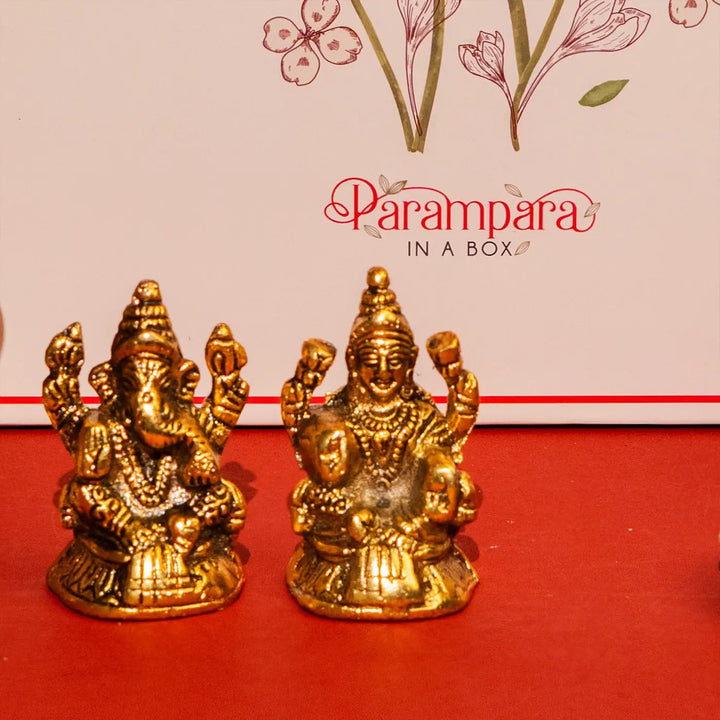 3 Inch | Antique Finish Lakshmi & Ganesha Idols