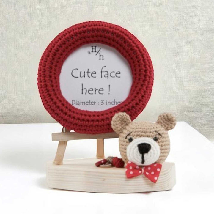 Handmade Crochet Teddy Theme Photo Frame for Kids