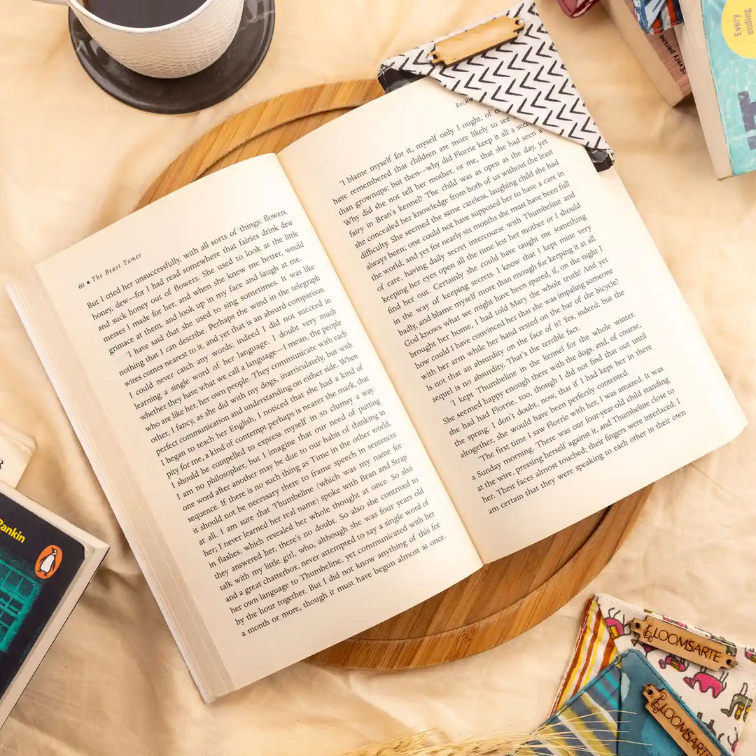 Handmade Black And White Cotton Ecofriendly Square Bookmark | 3 x 3 inch