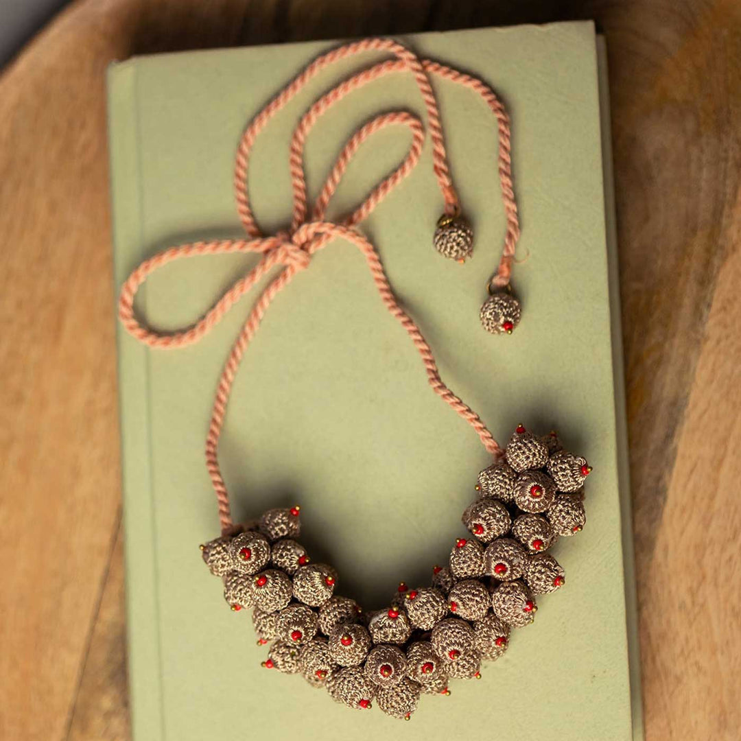 Handmade Crochet Rose Gold Devi Necklace