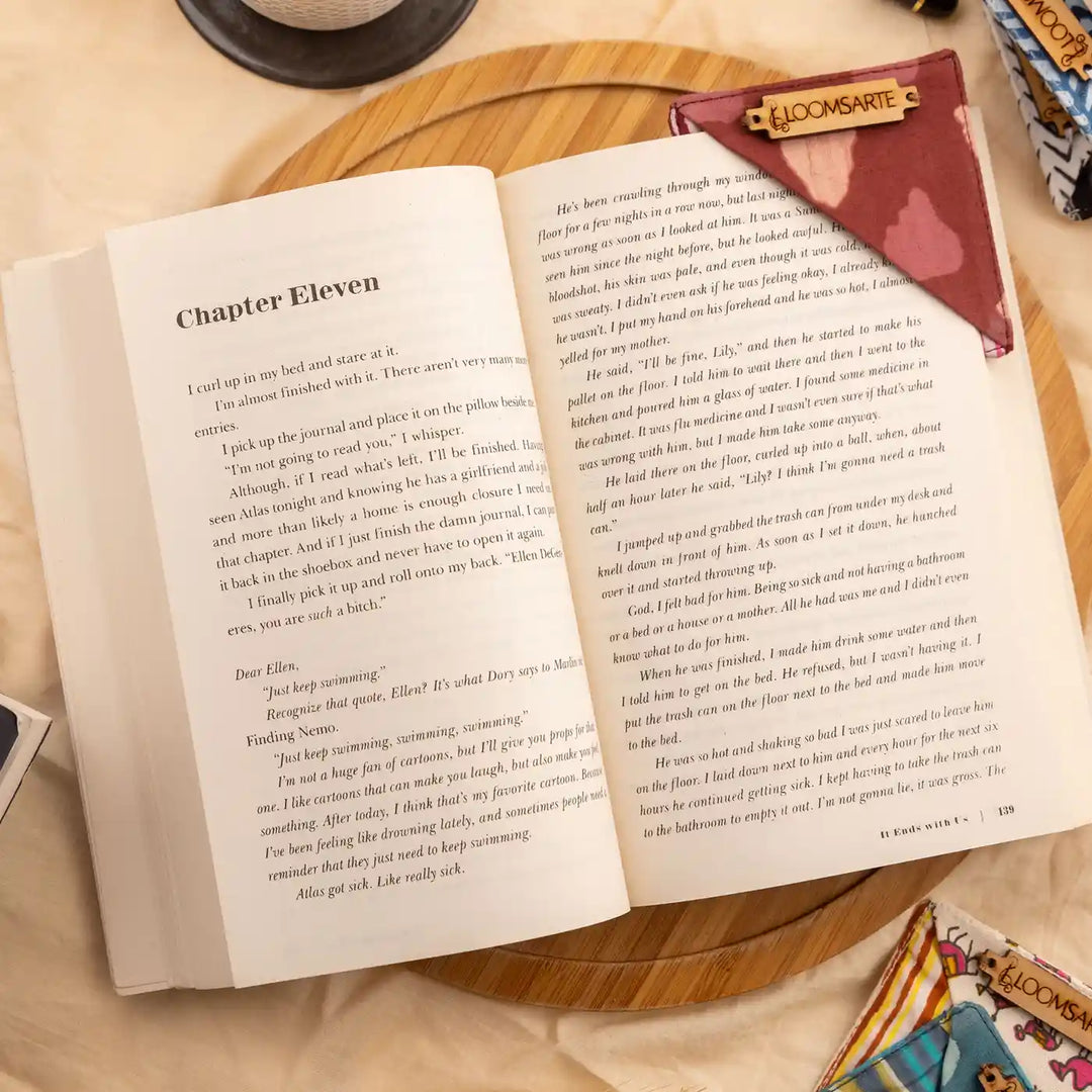 Handmade Red Bagru Cotton Ecofriendly Square Bookmark Traditional Charm | 3 x 3 inch