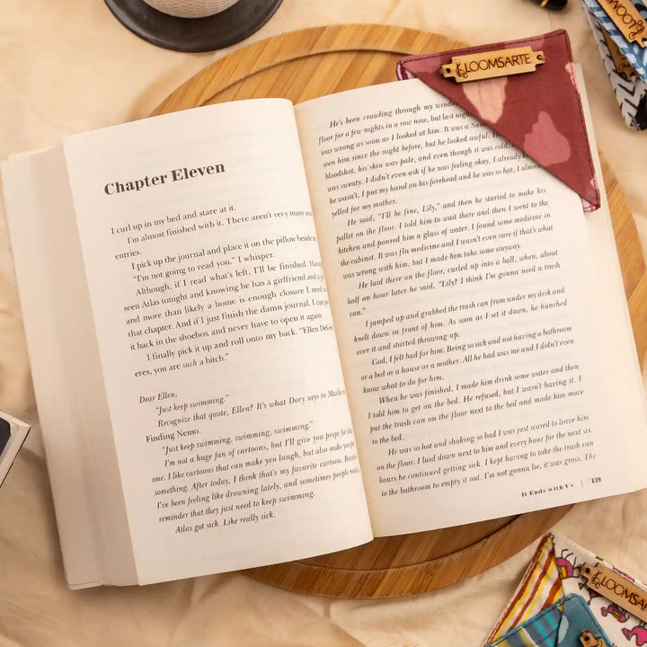 Handmade Red Bagru Cotton Ecofriendly Square Bookmark Traditional Charm | 3 x 3 inch