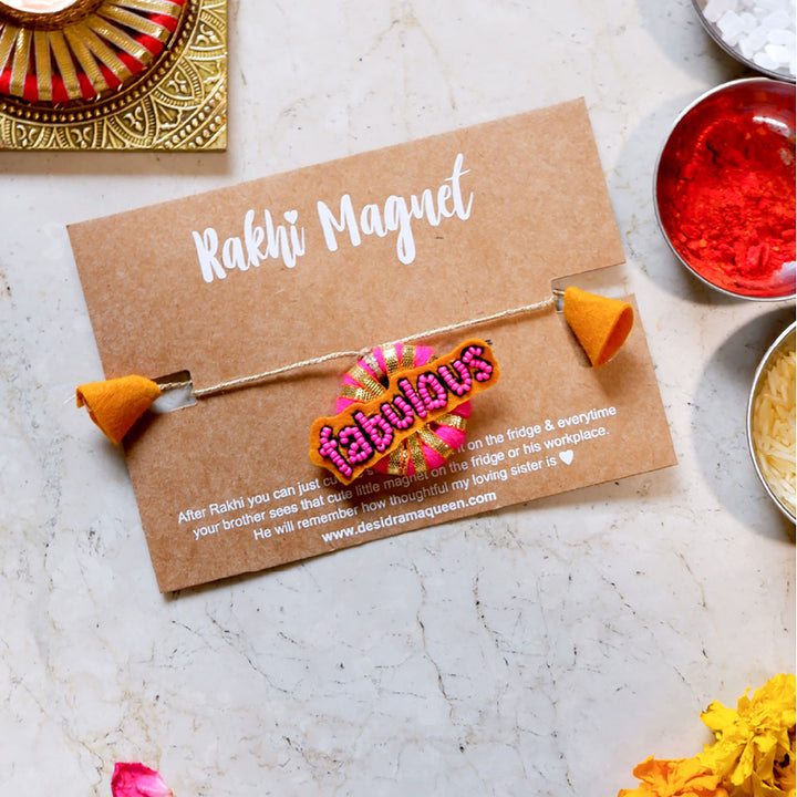 Handmade Fabulous Felt Rakhi For Brother - On Card Packaging