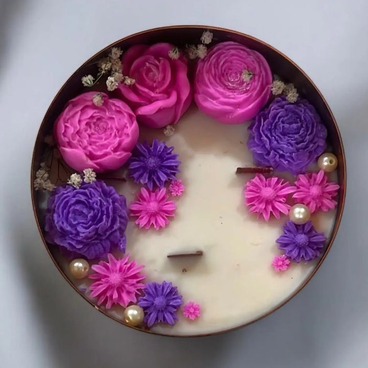 3 Inch | Handmade Floral Soy Wax Scented Urli Diya