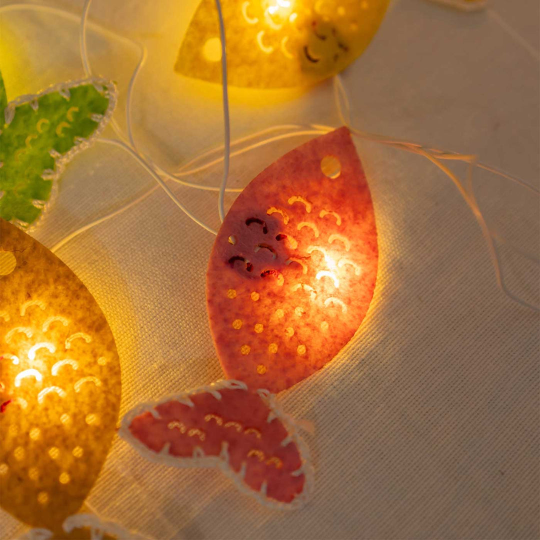 Handmade Crochet Colourful Fishes Design Felt Fairy Light