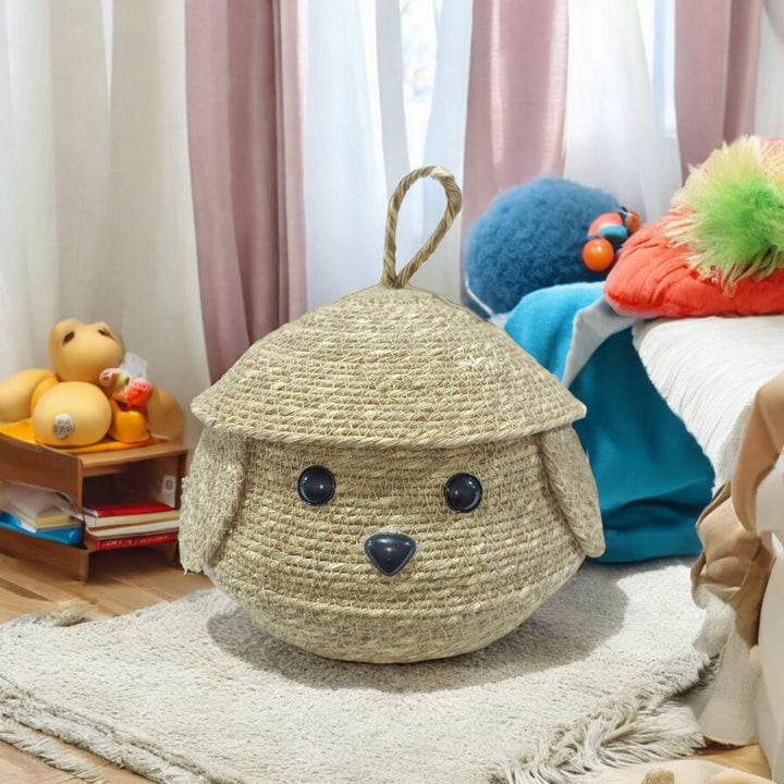 Handmade Coil Basketry Cute Matka Jute Baskets For Kids