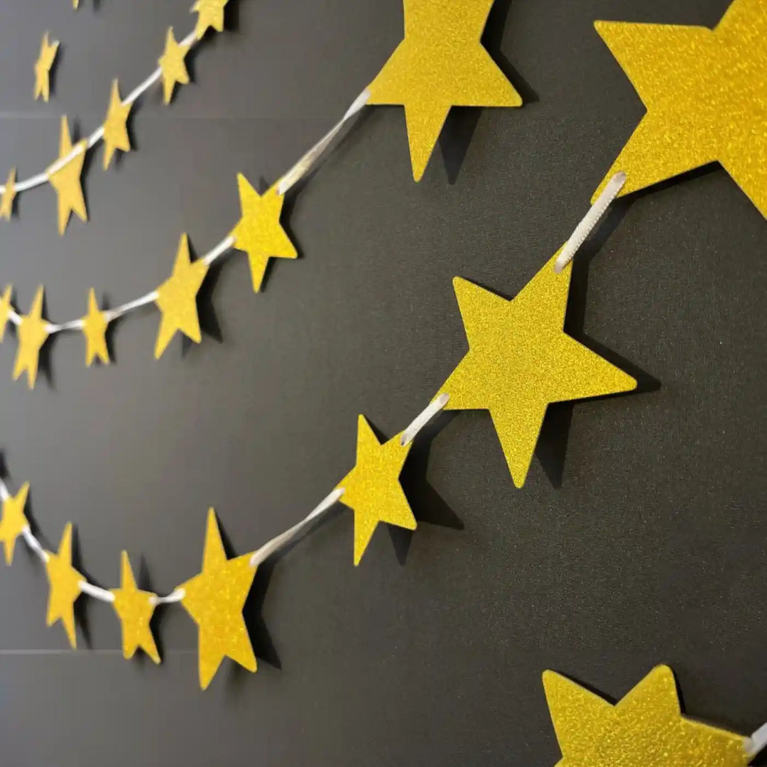 Golden Stars Theme Paper Bunting