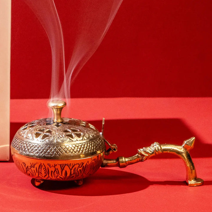 Premium Tyohar Diwali Gift Hamper | Includes 1 Urli Diya, 1 Incense Fumer, 1 Dhoop Cones Pack