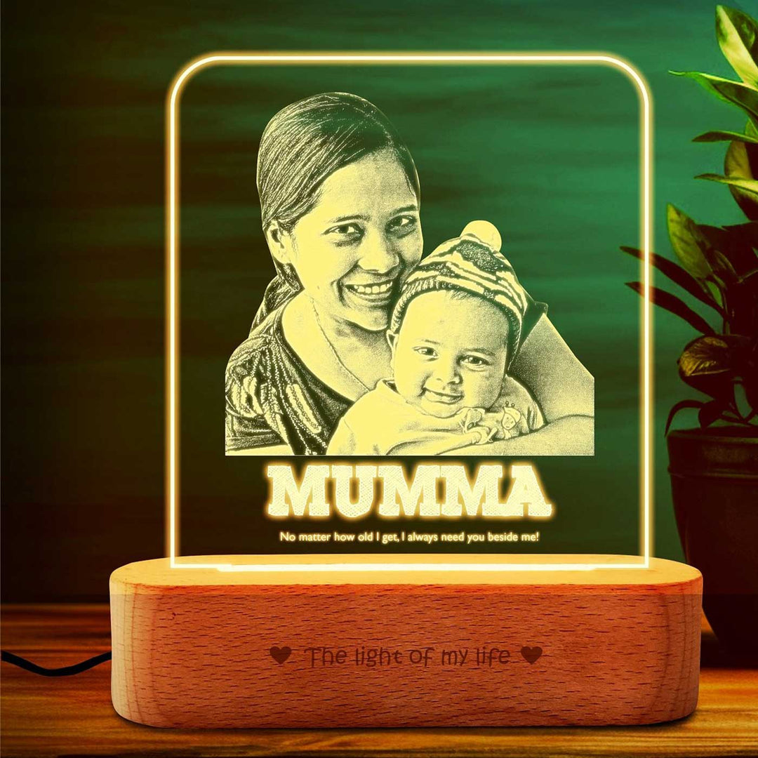 Photo Personalized "Mumma" Engraved Acrylic Lamp For Mothers