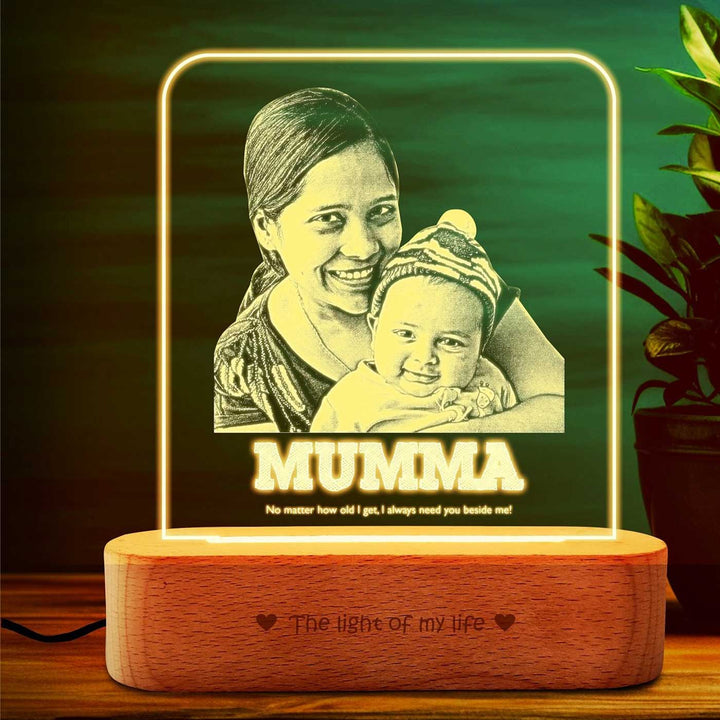 Photo Personalized "Mumma" Engraved Acrylic Lamp For Mothers
