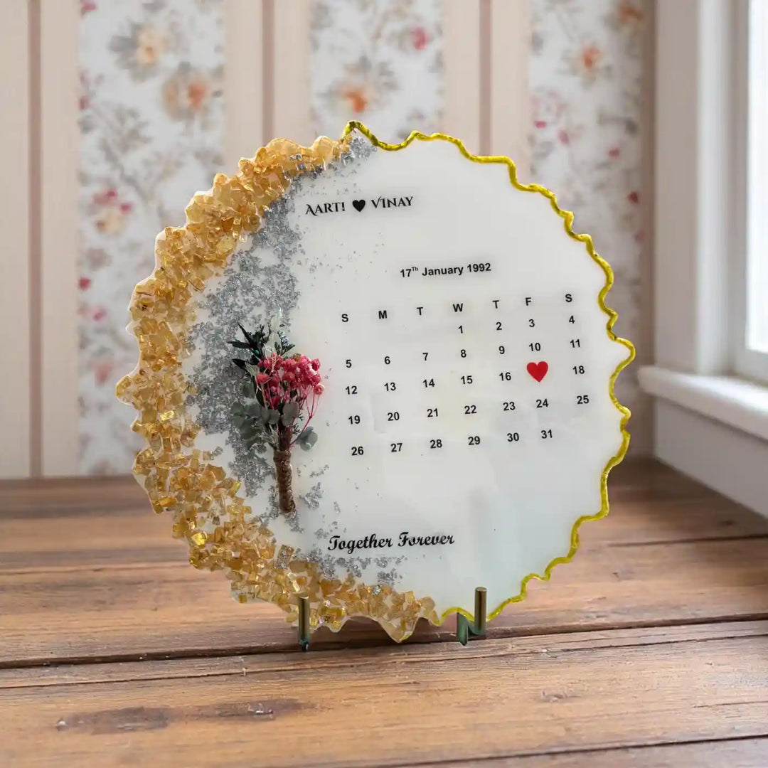 Personalized Handmade Anniversary Theme Resin Decorative Plaque