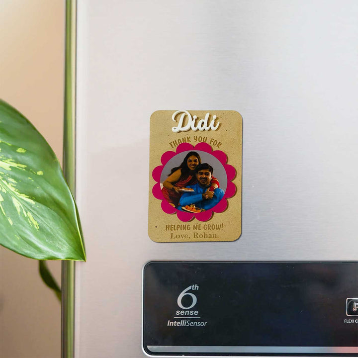 Photo Personalized Handmade Flower Theme Mdf Wood Fridge Magnet For Sisters