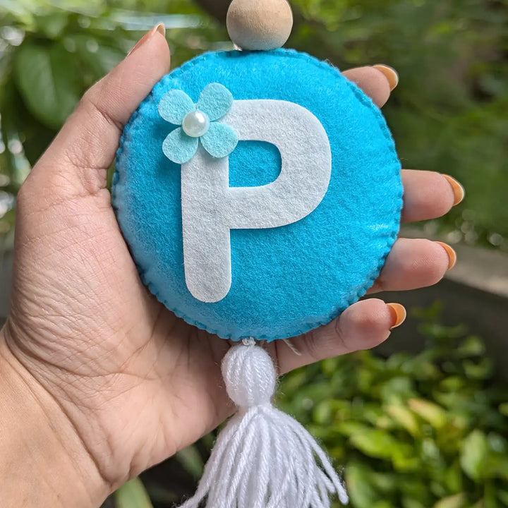 Personalized Round Monogram Felt Hanging With Tassel