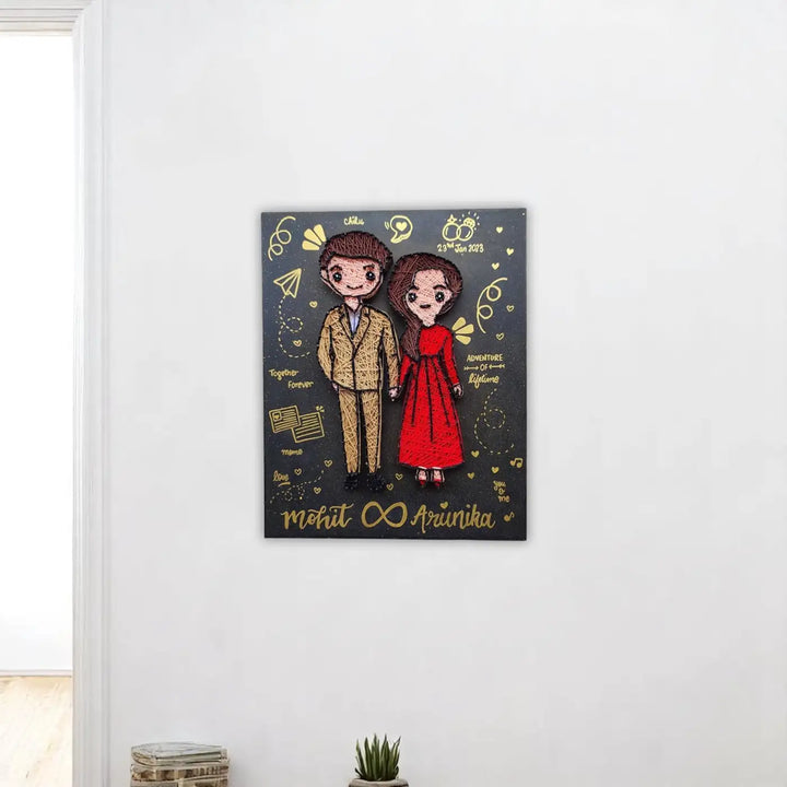 Personalized Handmade String Art Wedding Party Theme MDF Wood Name Plate