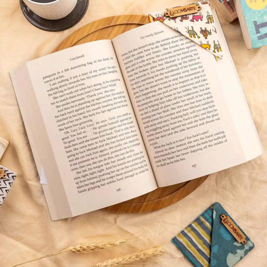 Handmade Zoo Print Cotton Ecofriendly Square Bookmark | 3 x 3 inch