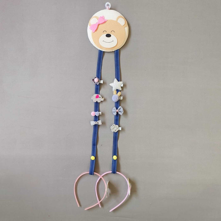 Handmade Teddy Theme Felt Hair Clip Organiser