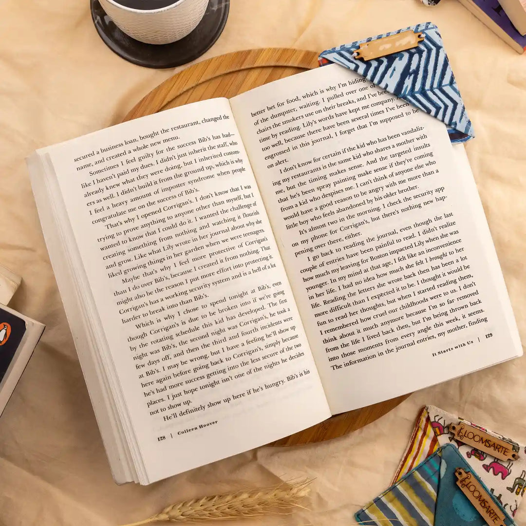 Handmade Blue Zebra Cotton Quirky & Artistic Ecofriendly Square Bookmark | 3 x 3 inch