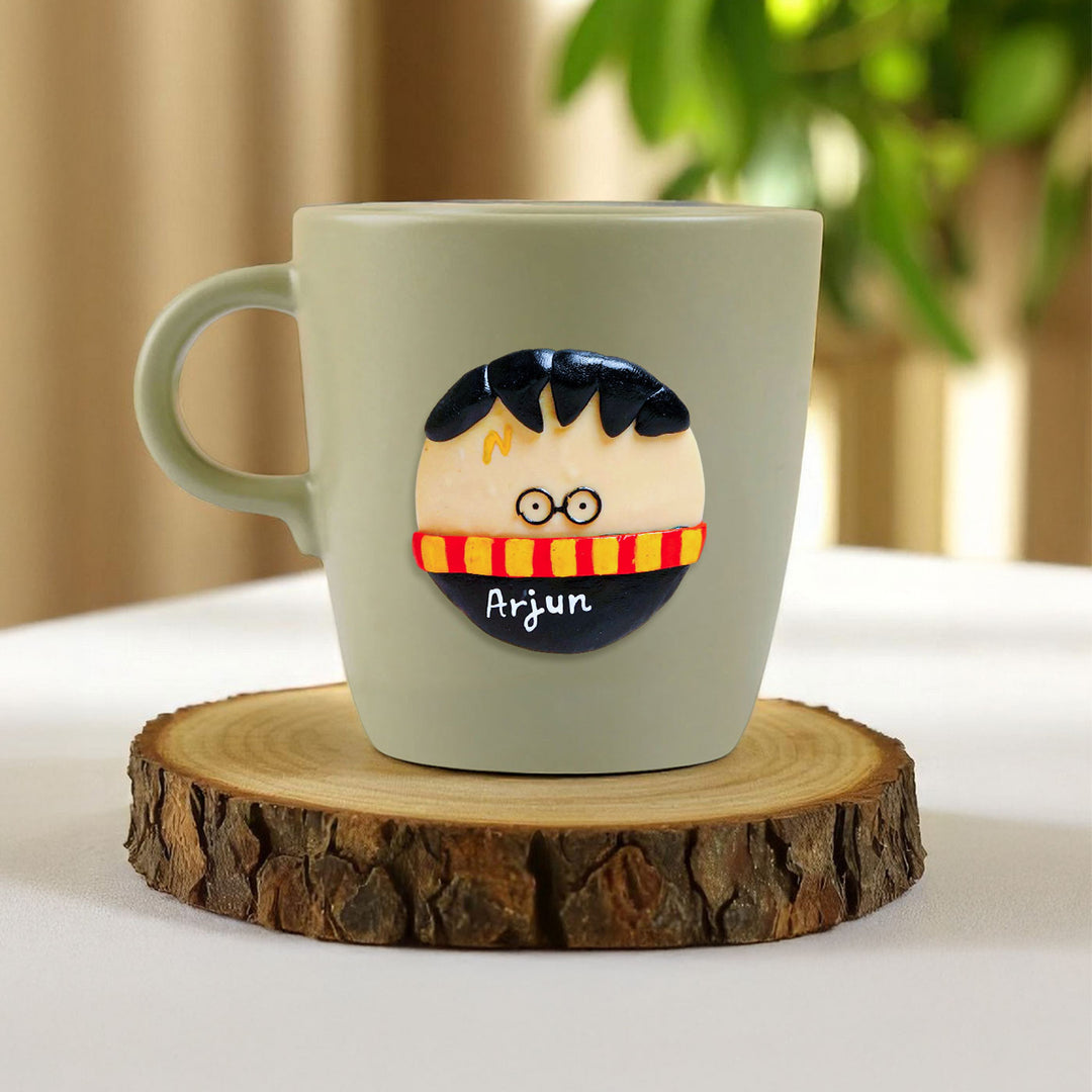 Personalized Hand-Painted Polymer Clay Harry Potter Theme Ceramic Mug