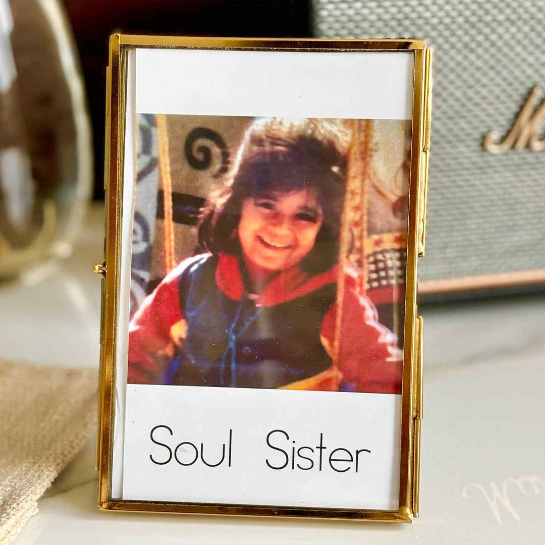 Photo Personalized Minimal Design Metal & Glass Photo Frame