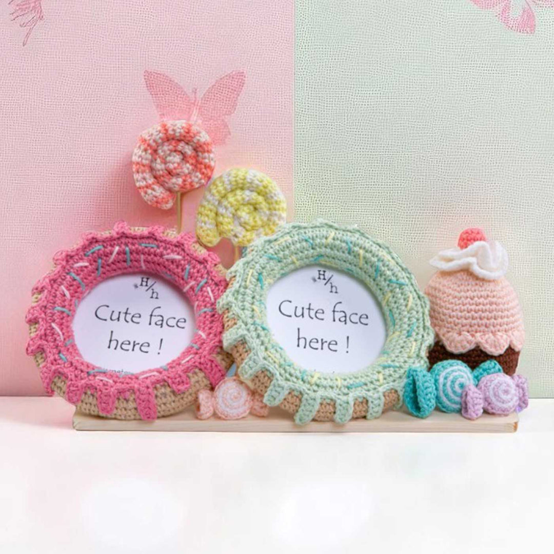 Handmade Crochet Sugar Rush Theme Photo Frame for Kids