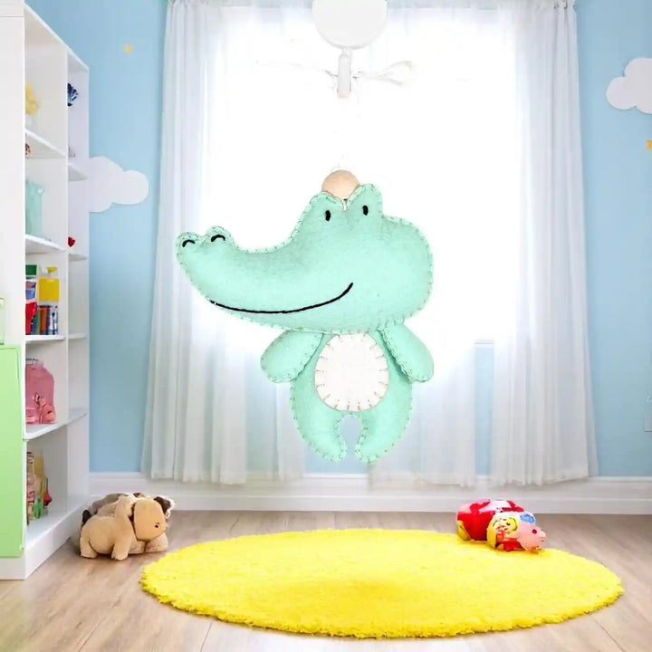 Handmade Crocodile Felt Hanging For Kids