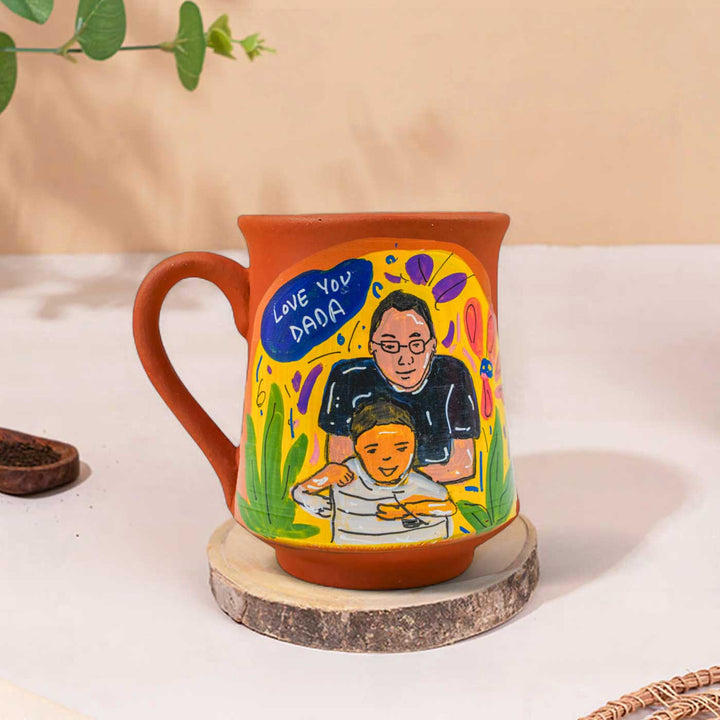 Photo Personalized Hand-Painted Sundae Design Terracotta Mug