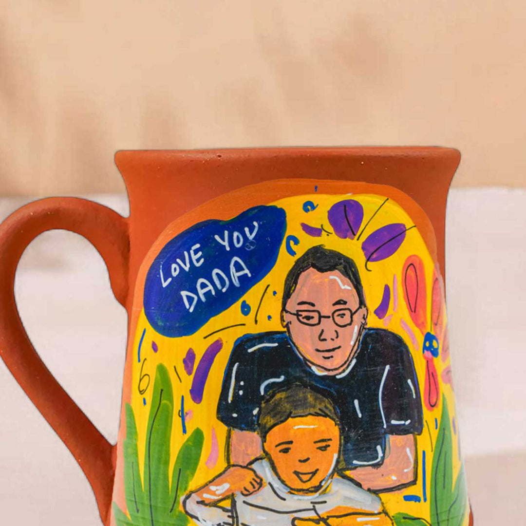 Photo Personalized Hand-Painted Sundae Design Terracotta Mug