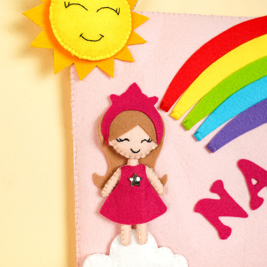 Handcrafted Personalized Unicorn & Doll Themed Hair Clip Organizer for Kids