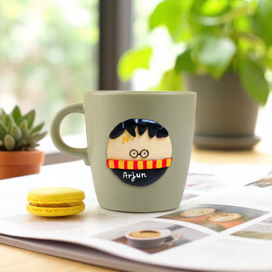 Personalized Hand-Painted Polymer Clay Harry Potter Theme Ceramic Mug