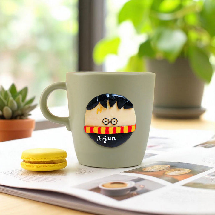 Personalized Hand-Painted Polymer Clay Harry Potter Theme Ceramic Mug