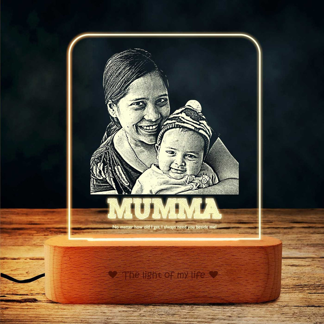 Photo Personalized "Mumma" Engraved Acrylic Lamp For Mothers