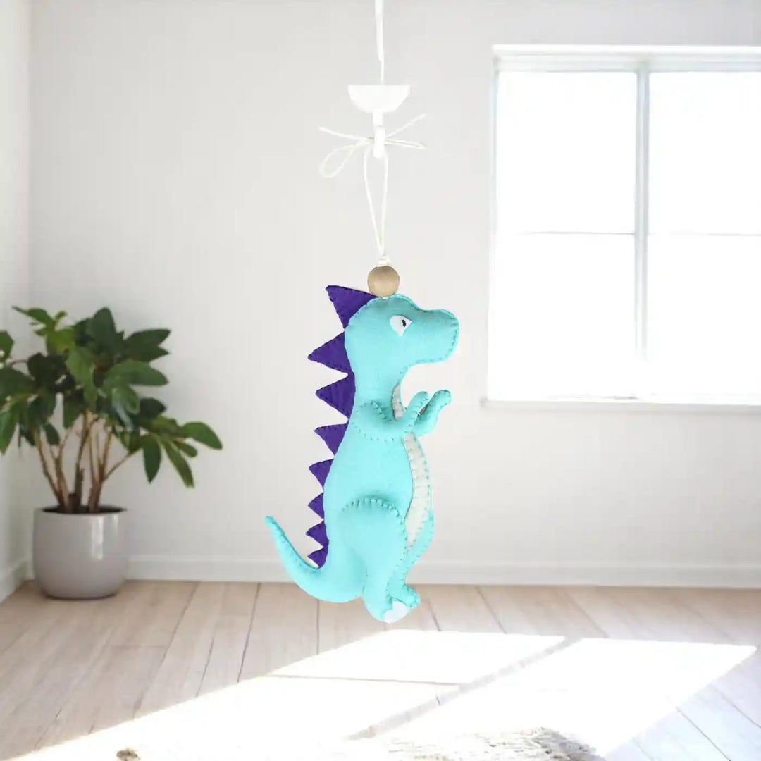 Handmade T-Rex Dinosaur Felt Hanging For Kids