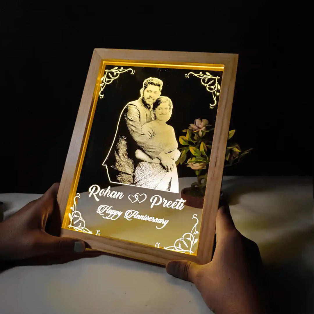 Photo Personalized Engraved Couple Theme Acrylic Decorative Plaque