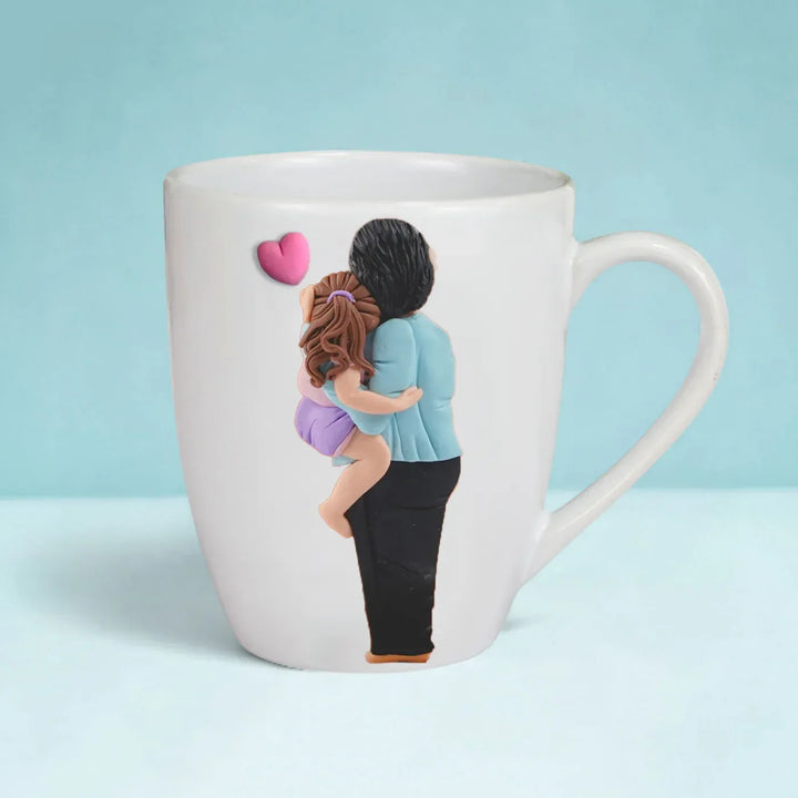 Customized Handmade Polymer Clay Parent And Child Mug