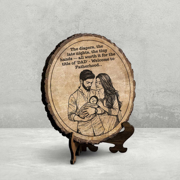 Personalized Hand Carved Engraved New Parents Theme Wooden Decorative Plaque