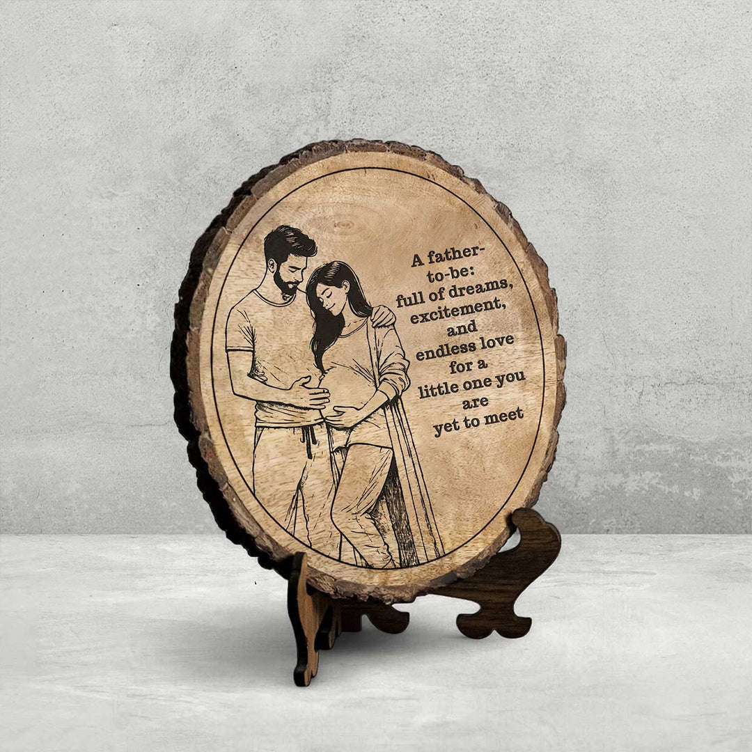 Personalized Hand Carved Engraved Dad To Be Theme Wooden Decorative Plaque
