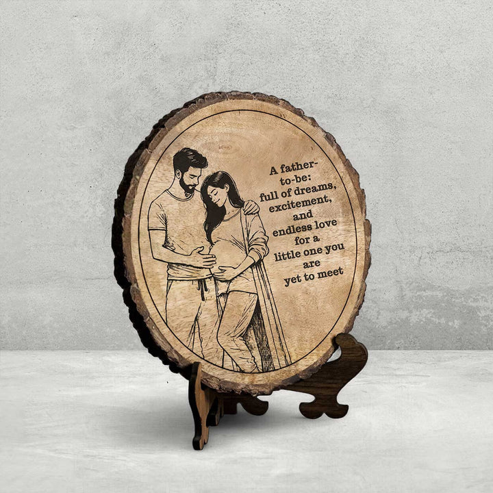 Personalized Hand Carved Engraved Dad To Be Theme Wooden Decorative Plaque