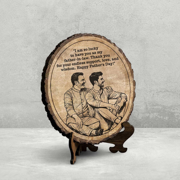 Personalized Hand Carved Engraved Dad And Son Theme Wooden Decorative Plaque