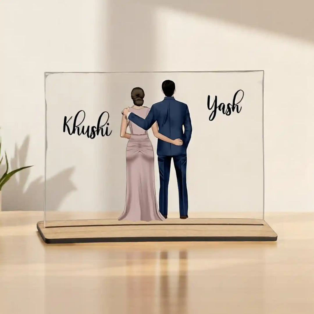Personalized Printed Couple Theme Acrylic Decorative Plaque