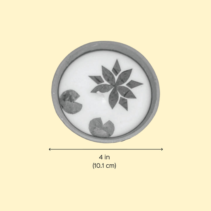 4 Inch | Handmade Pressed Flower Katori Terracotta Diya Gift Box | Set Of 2