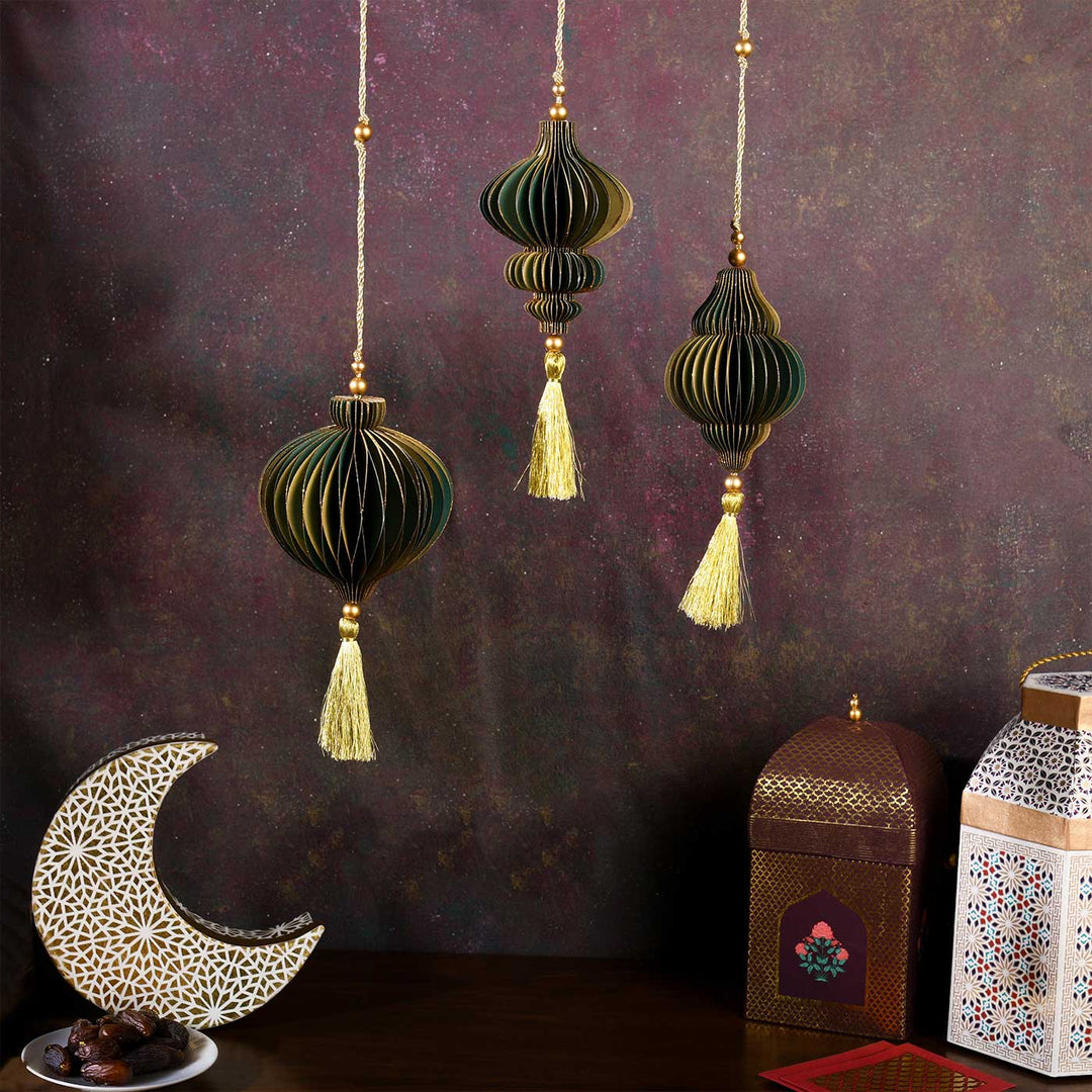 Handmade Eid Ornament Paper Hanging | Set Of 3