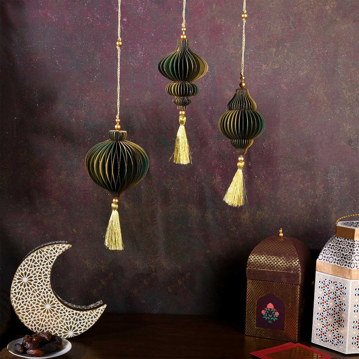 Handmade Eid Ornament Paper Hanging | Set Of 3