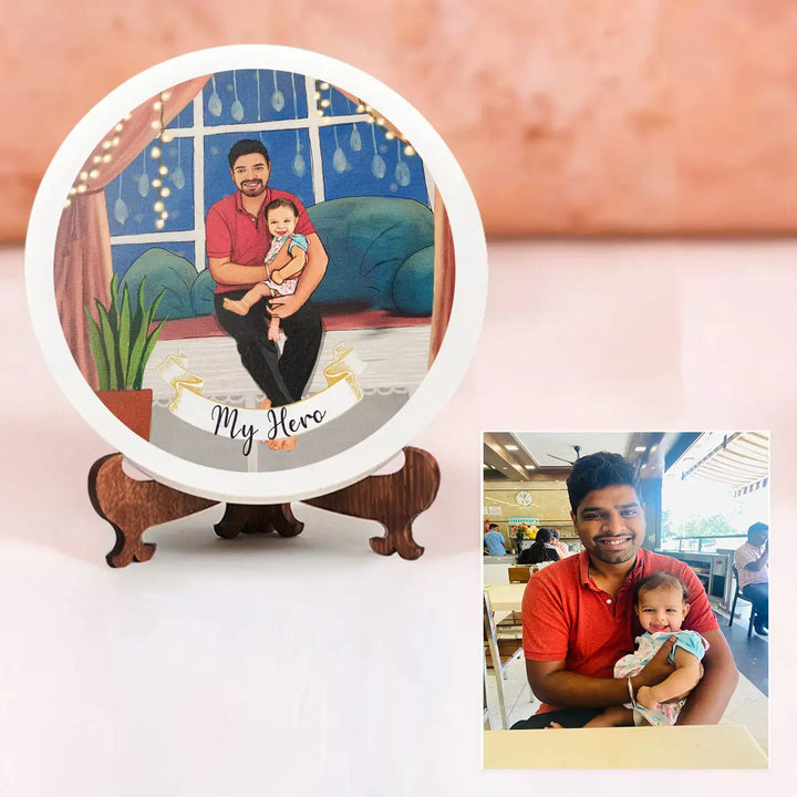 Photo Caricature Name Plate with Stand