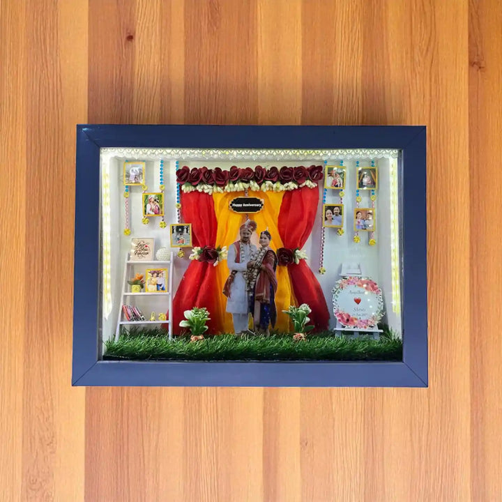 12 x 16 Inches | Photo Personalized Handmade Wedding Theme Mdf Wood Decorative Plaque With Lights