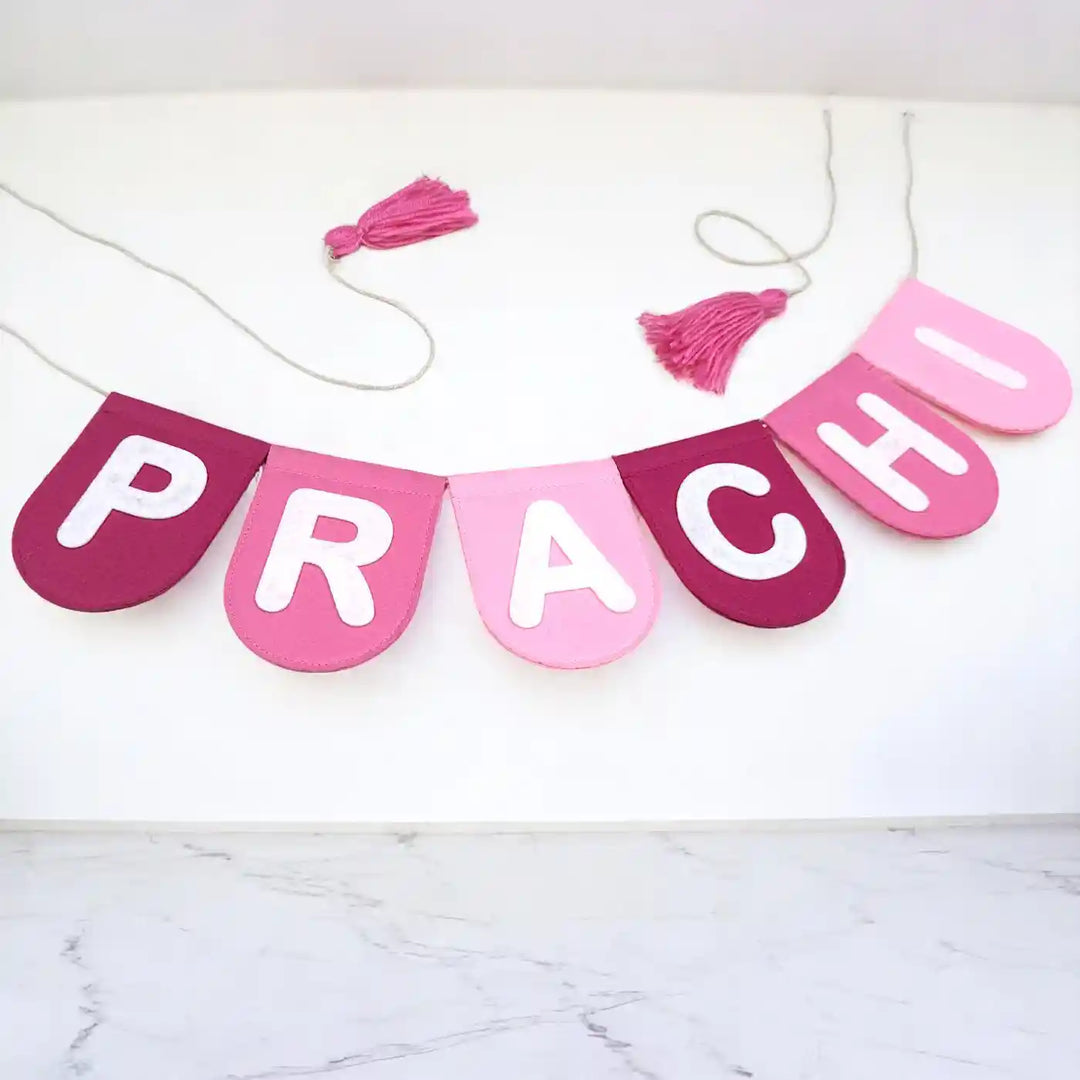 Personalized Handmade Pink Felt Bunting For Girls